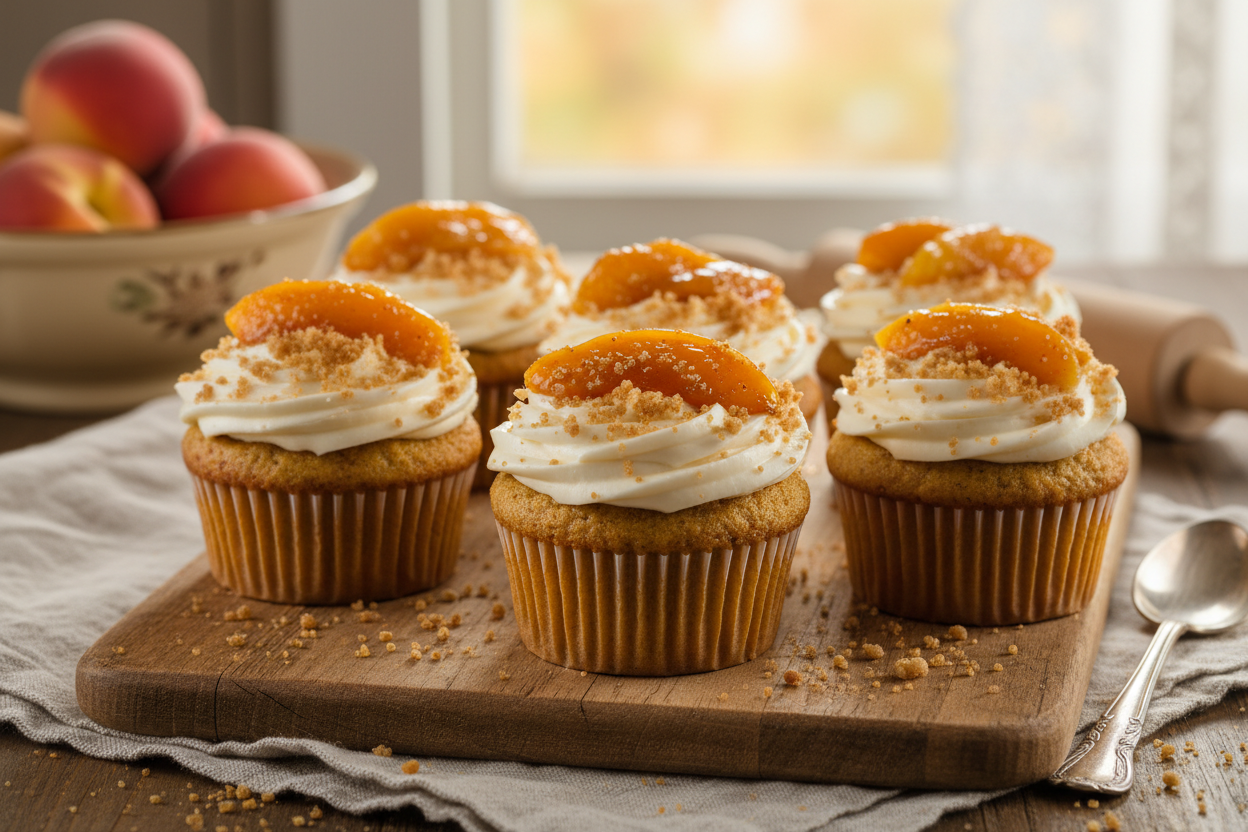 Peach Cobbler Cupcake